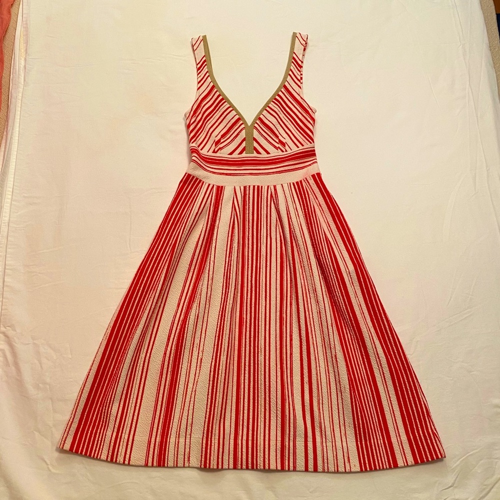 Anthropologie Red and White Stripe Dress Size 0